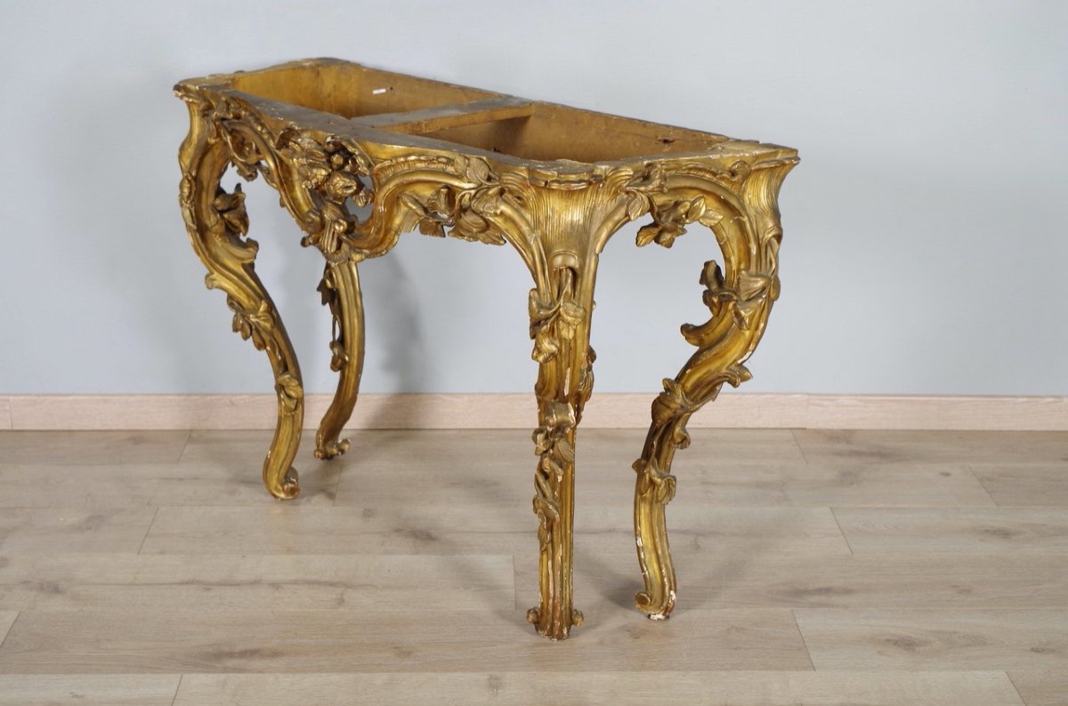Console dorée époque Louis XV-photo-5