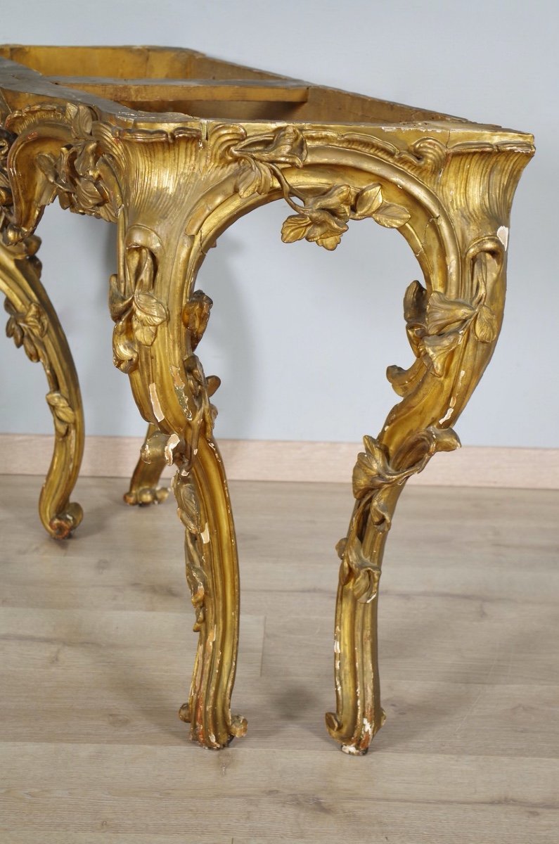 Console dorée époque Louis XV-photo-6