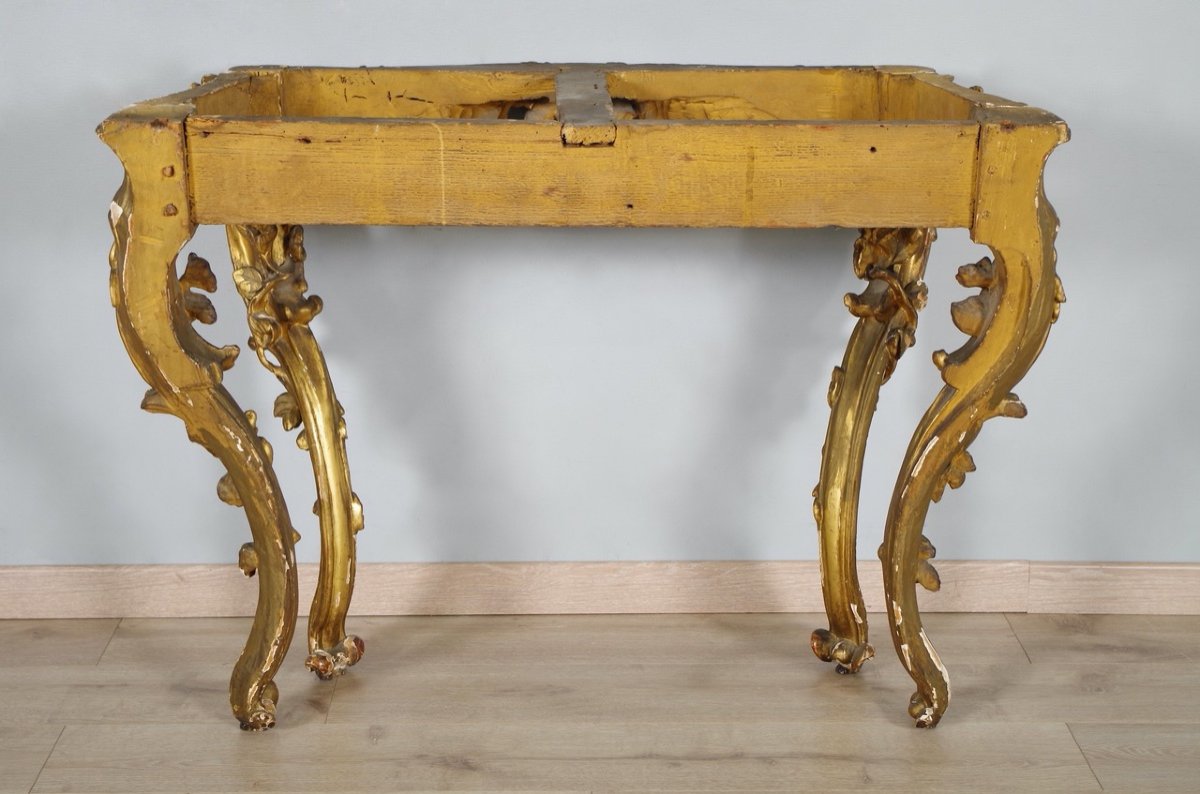 Console dorée époque Louis XV-photo-7