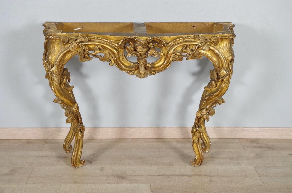 Console dorée époque Louis XV