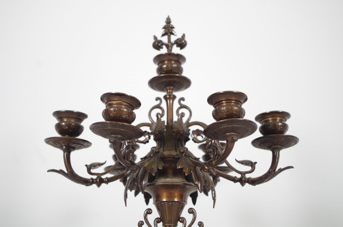 Paire de candélabres Napoléon III en bronze style Barbedienne-photo-2