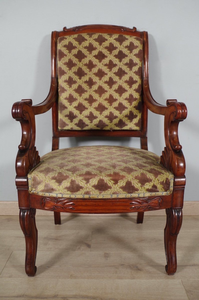 Paire de fauteuils Louis-Philippe estampillés Veuve Grange et Bétout-photo-3