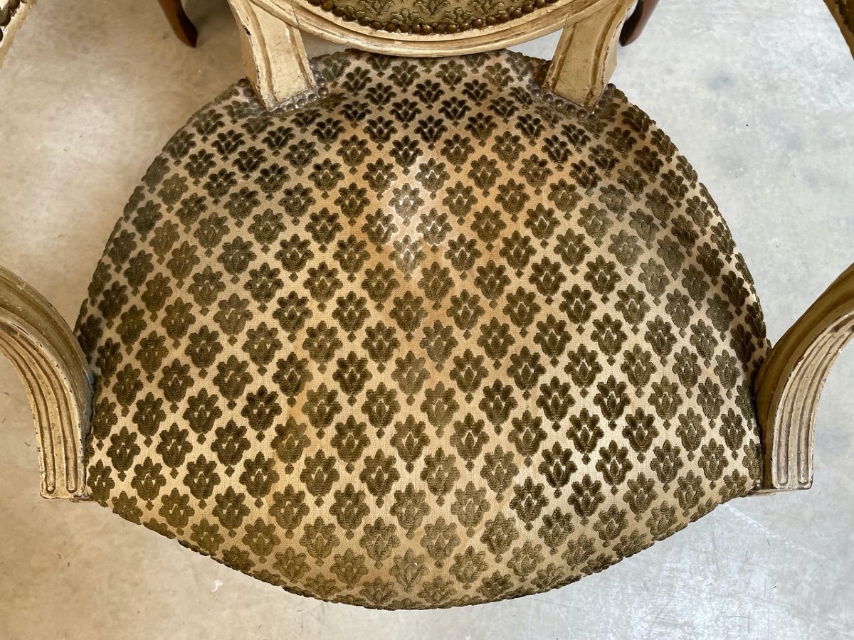 Fauteuil laqué époque Louis XVI-photo-1