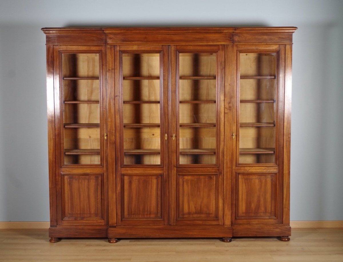 Louis-philippe Style Walnut Bookcase 1900