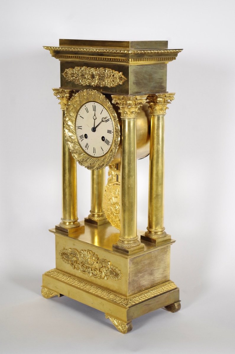 Pendule Empire bronze doré-photo-2