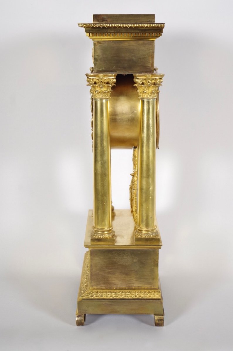 Pendule Empire bronze doré-photo-6