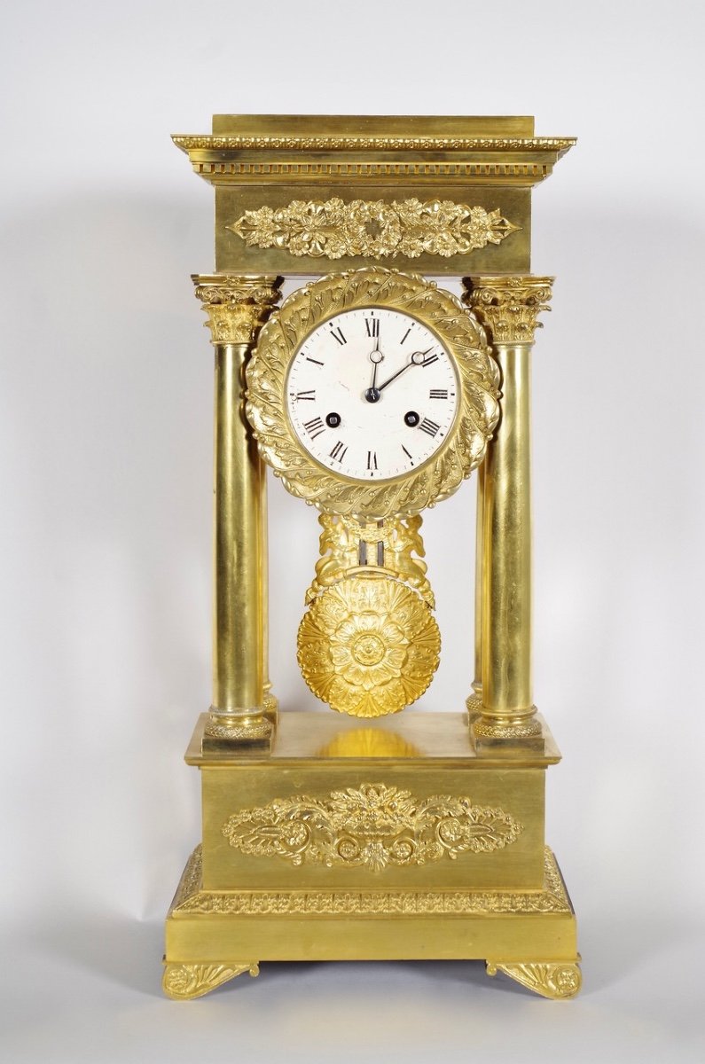Pendule Empire bronze doré