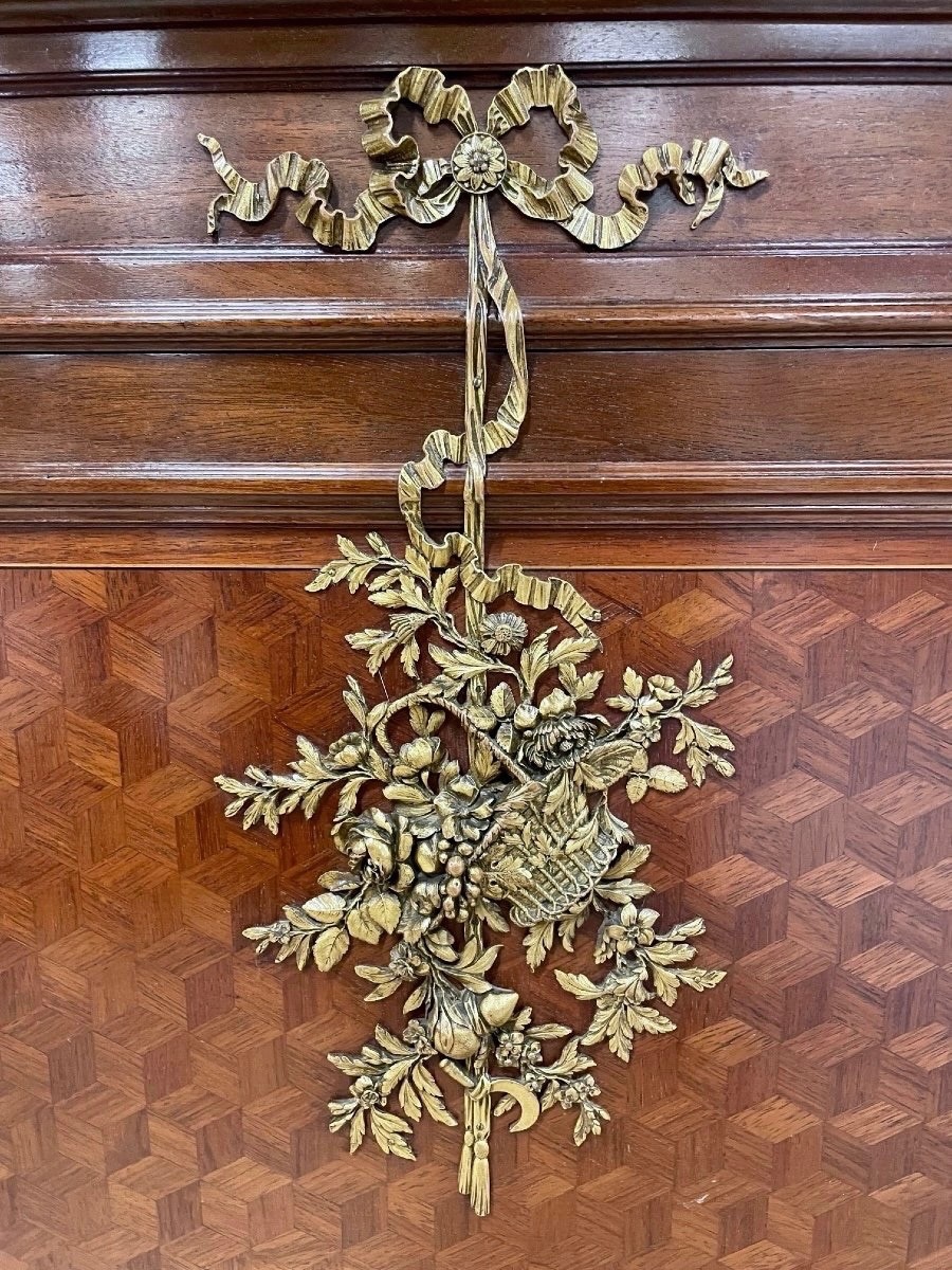 François Linke: Louis XVI Style Bed In Gilded Bronzes-photo-5