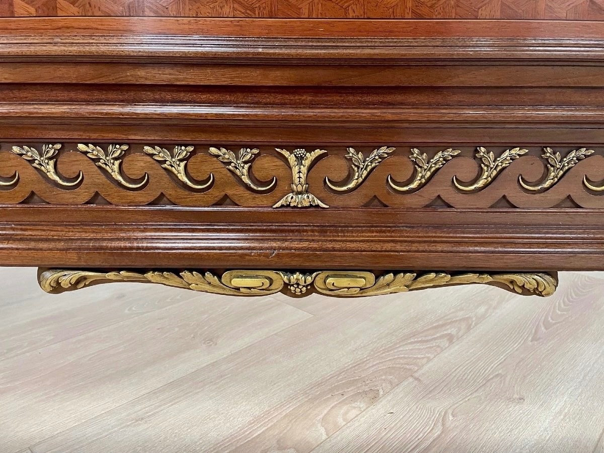 François Linke: Louis XVI Style Bed In Gilded Bronzes-photo-7