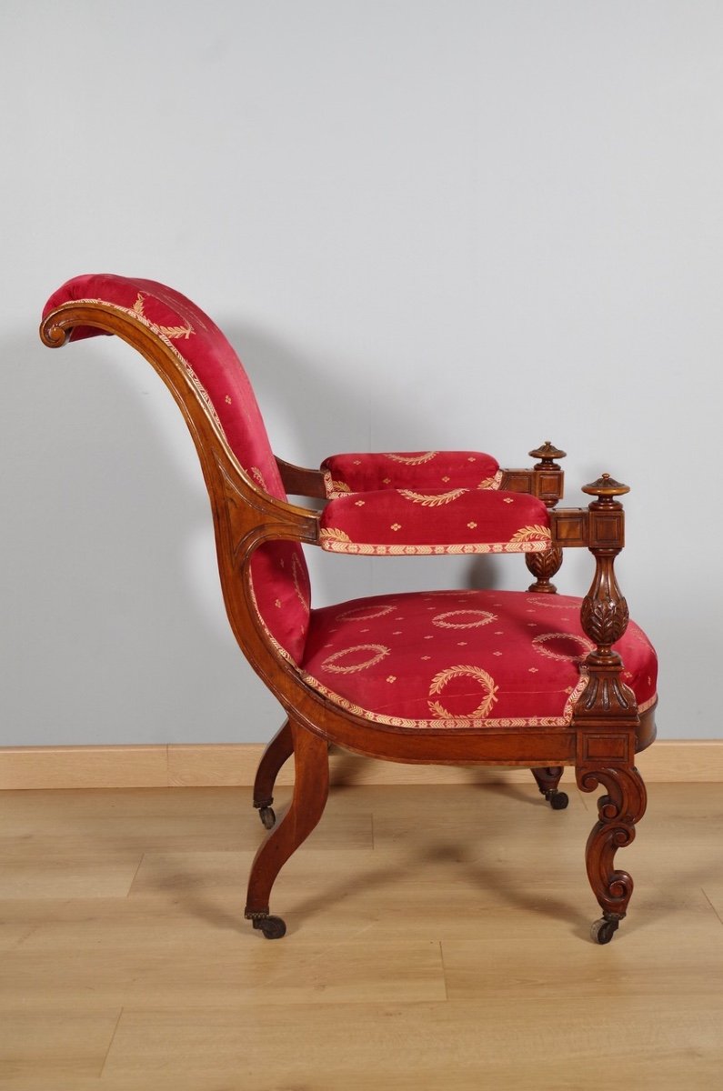 Napoleon III Armchair Walnut-photo-5