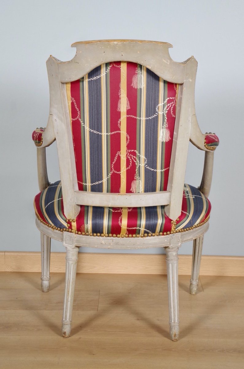 Fauteuil peint époque Louis XVI-photo-5