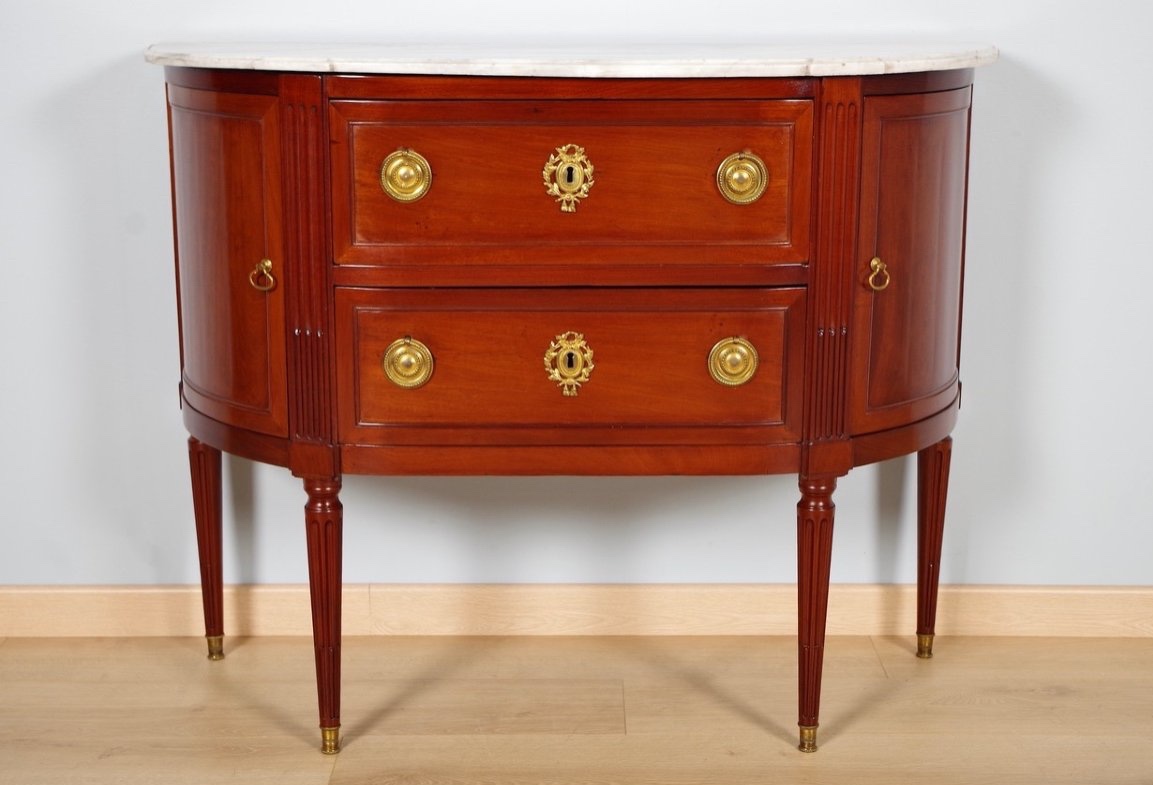 Louis XVI Period Chest Of Drawers Stamped Roussel-photo-2