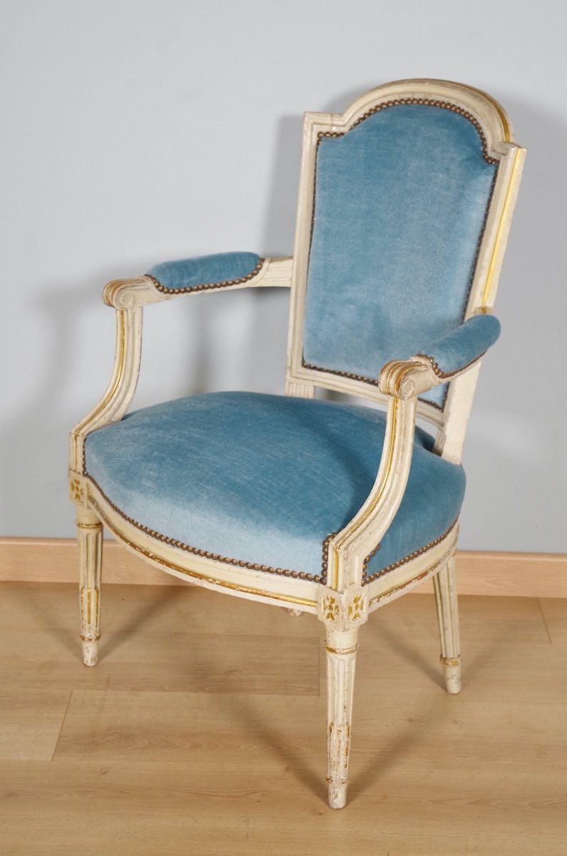Four Louis XVI Period Armchairs-photo-4