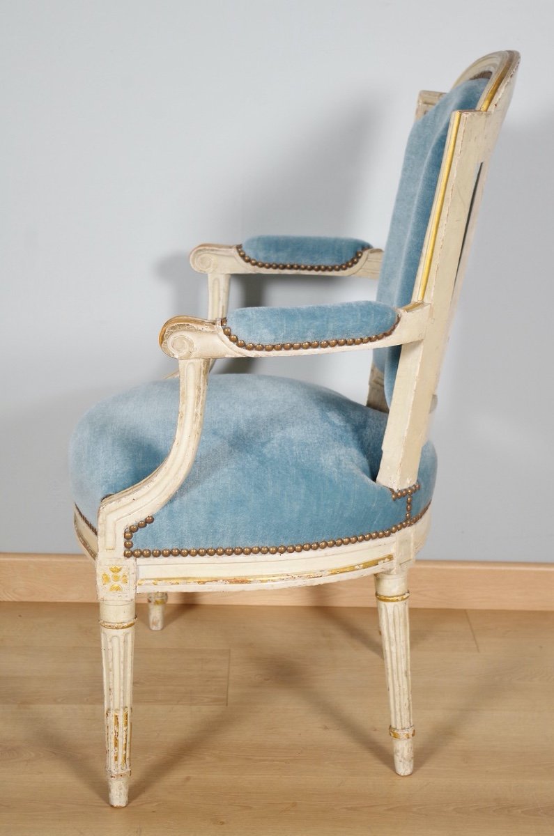 Four Louis XVI Period Armchairs-photo-5