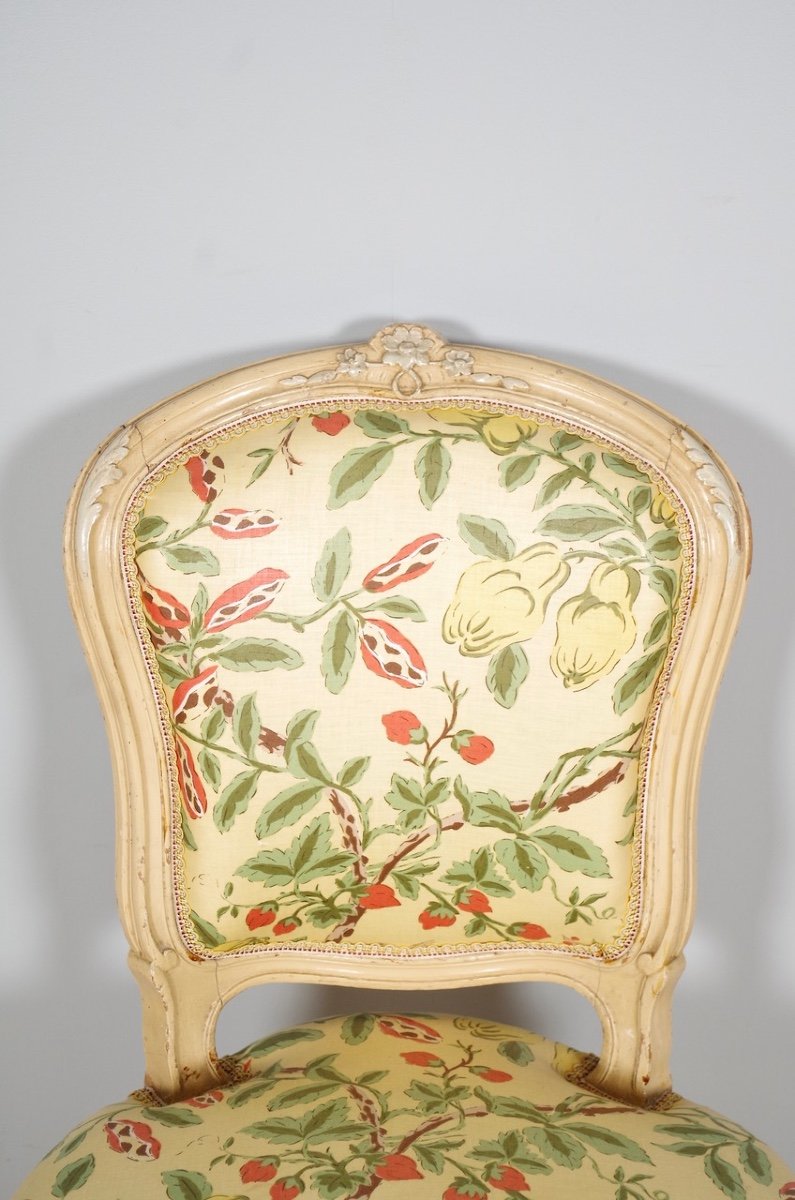 Paire de chaises Louis XV peintes-photo-3