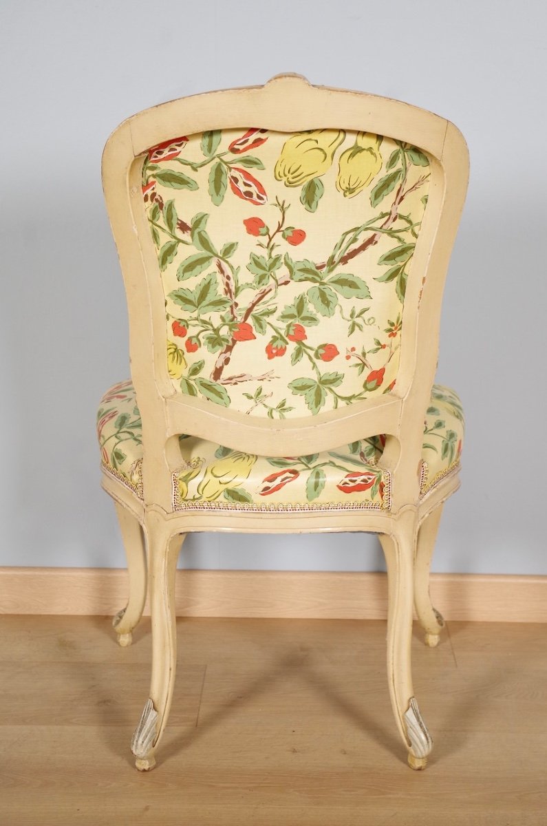 Paire de chaises Louis XV peintes-photo-5