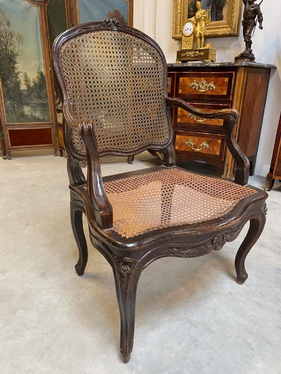 Quatre fauteuils époque Louis XV-photo-2