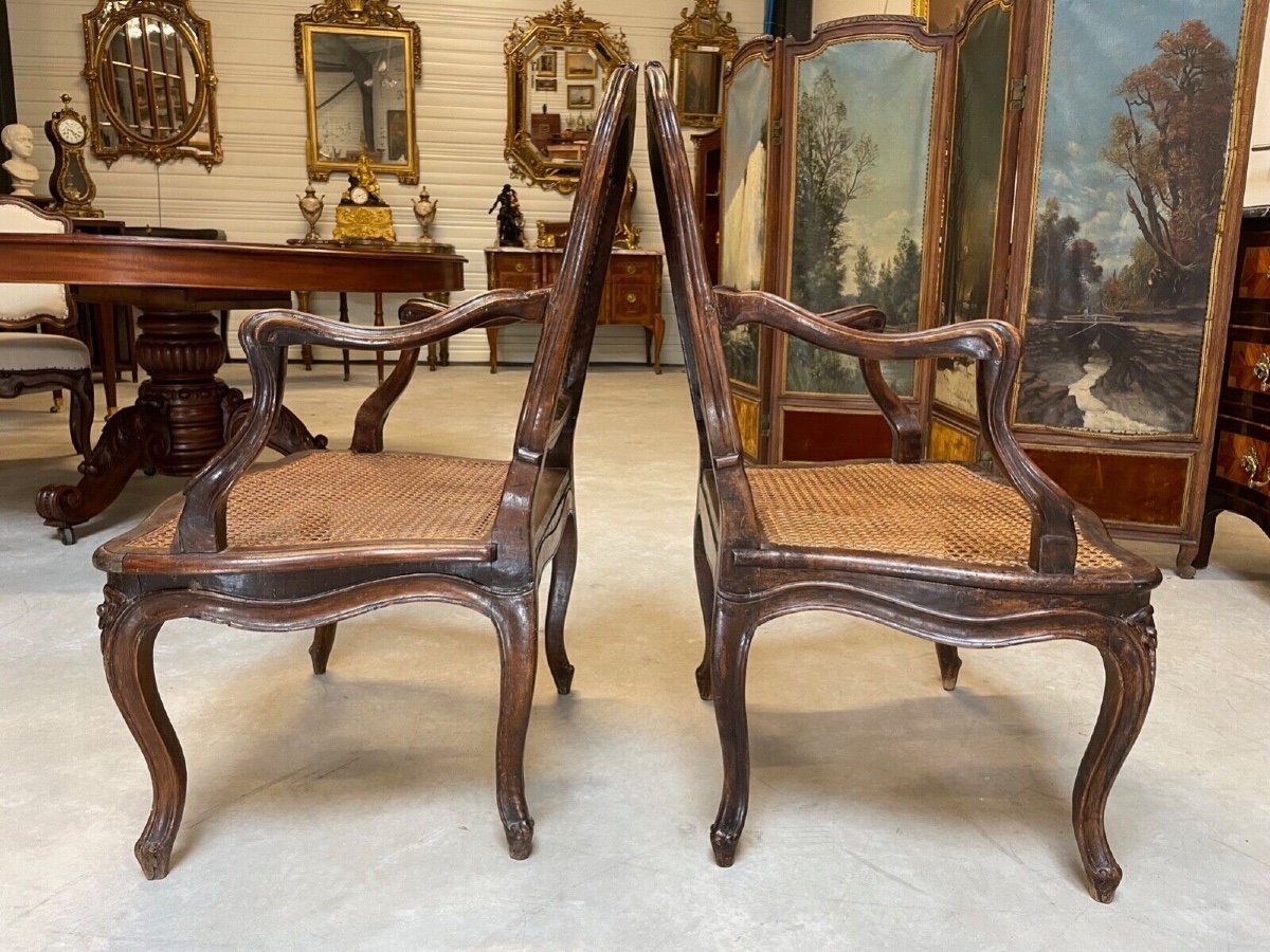 Quatre fauteuils époque Louis XV-photo-4