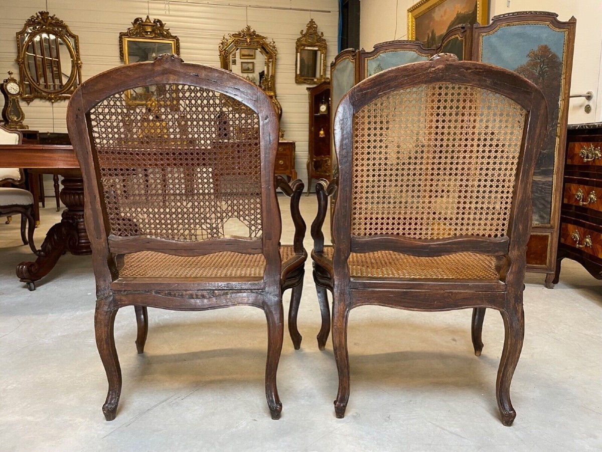 Quatre fauteuils époque Louis XV-photo-5