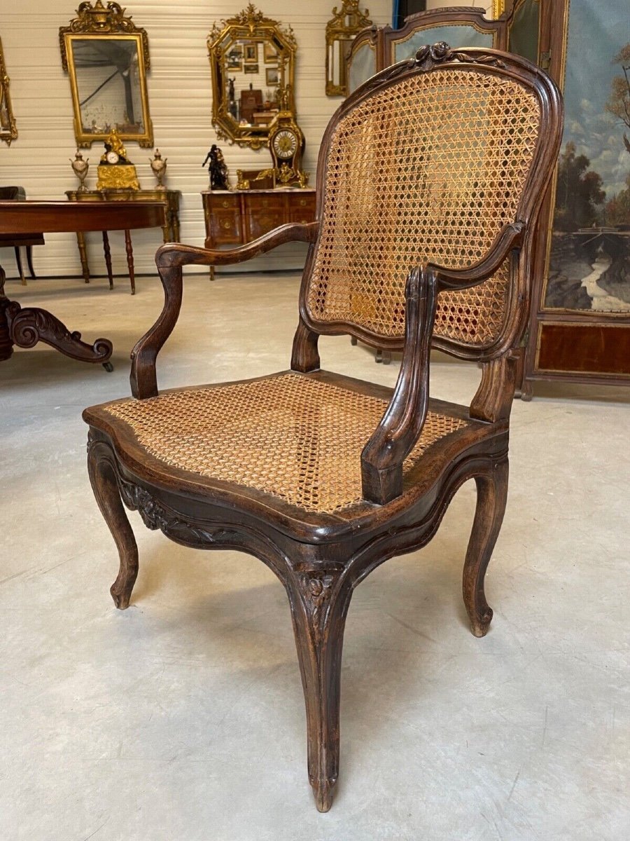 Quatre fauteuils époque Louis XV-photo-7