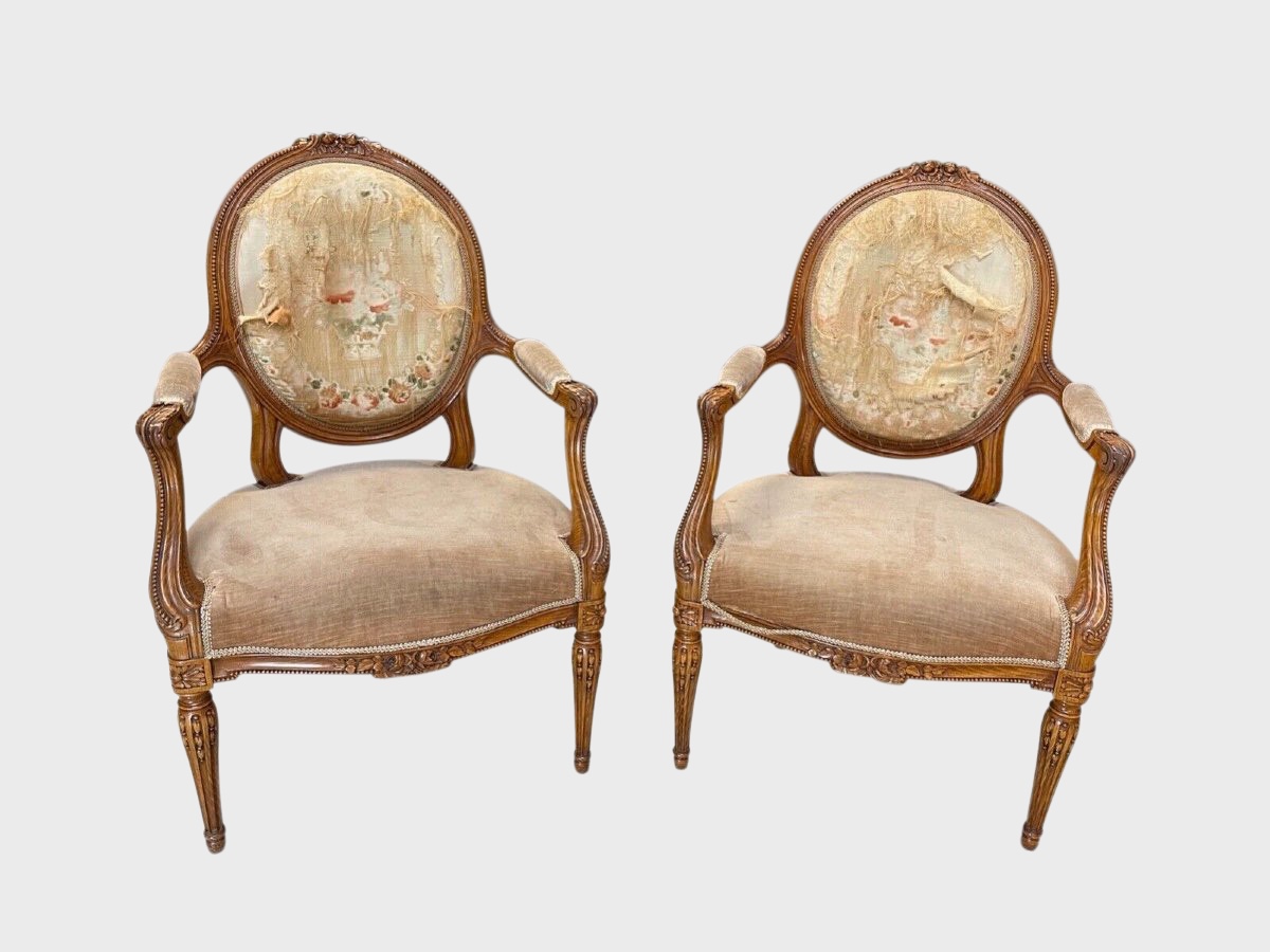 Pair Of Transition Style Armchairs