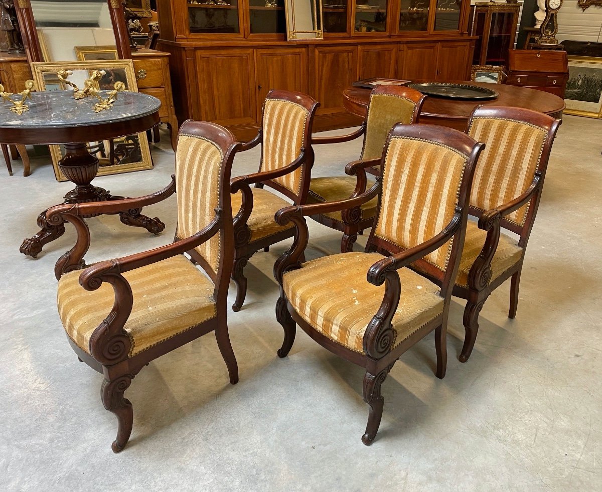 Five Restoration Period Armchairs-photo-3