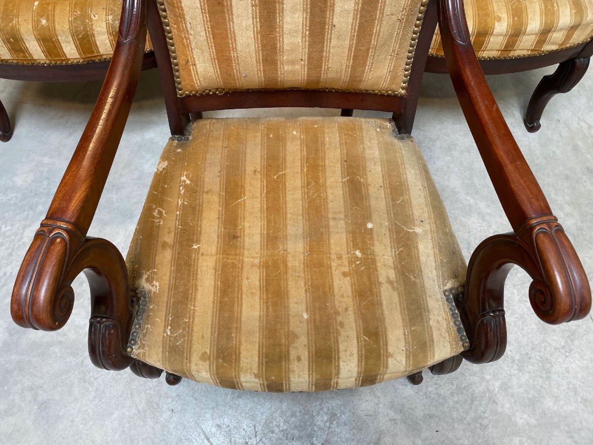 Five Restoration Period Armchairs-photo-3