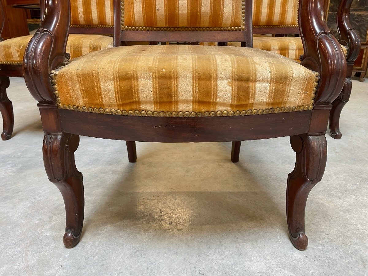 Five Restoration Period Armchairs-photo-4