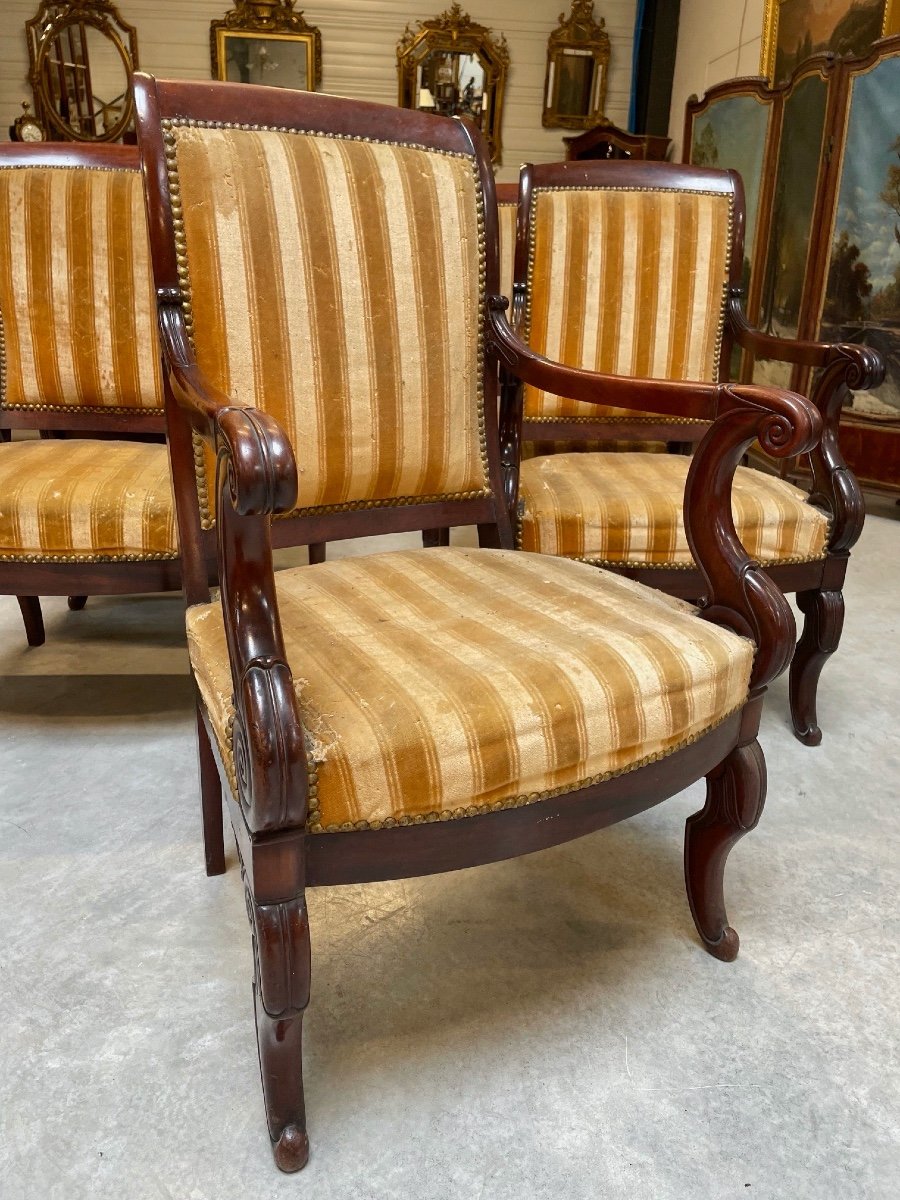 Five Restoration Period Armchairs-photo-5