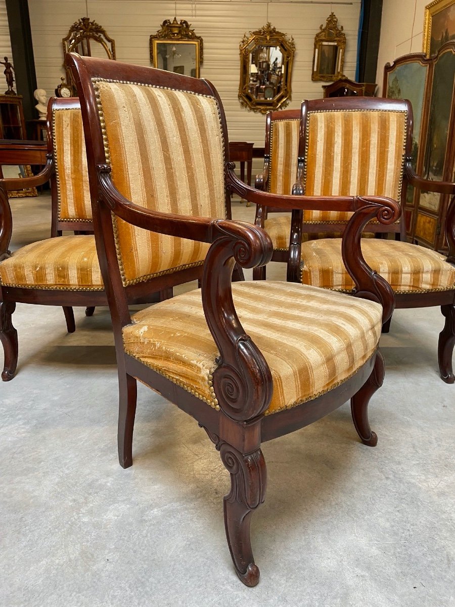 Five Restoration Period Armchairs-photo-6