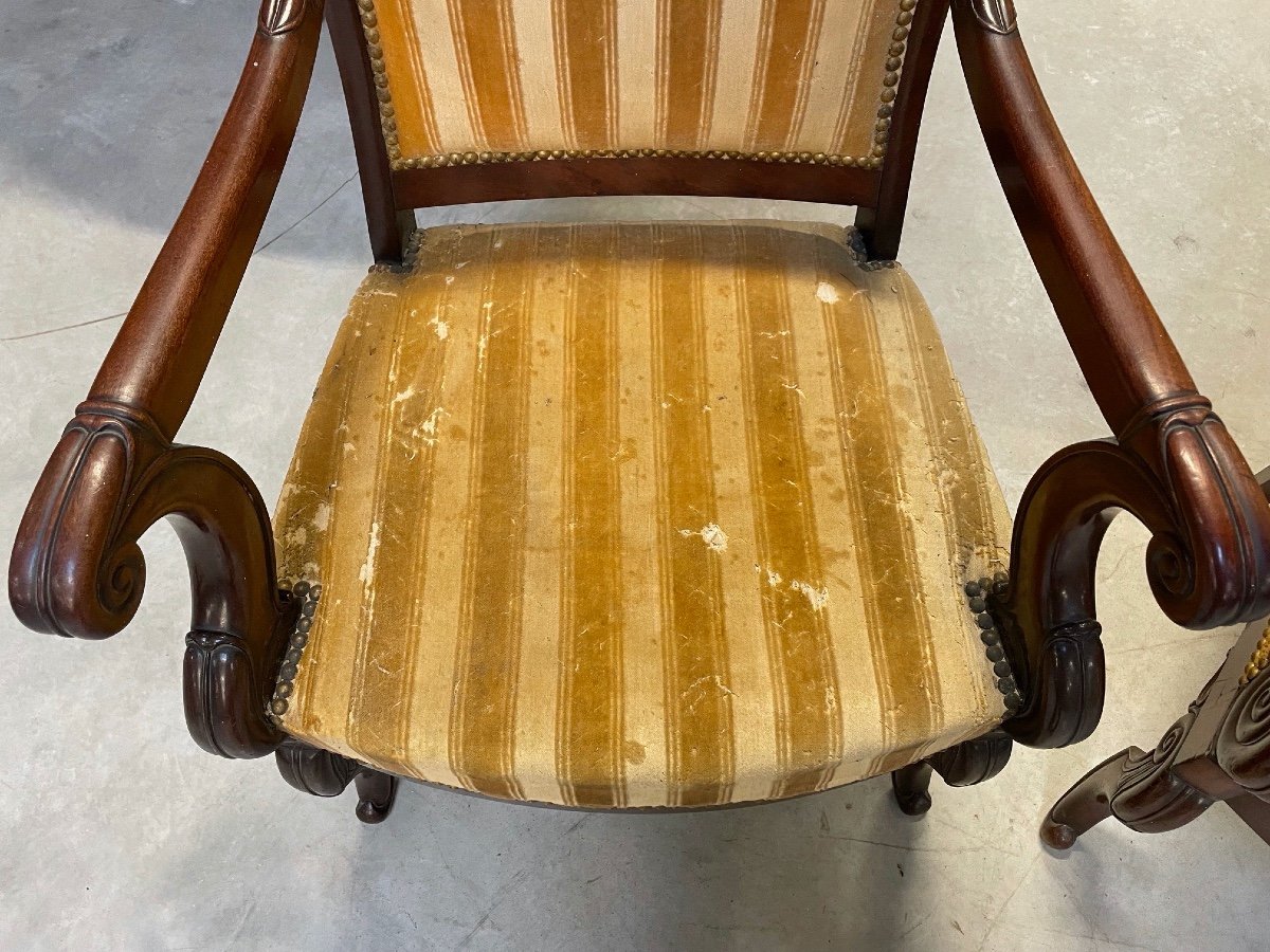 Paire de fauteuils époque Restauration-photo-4