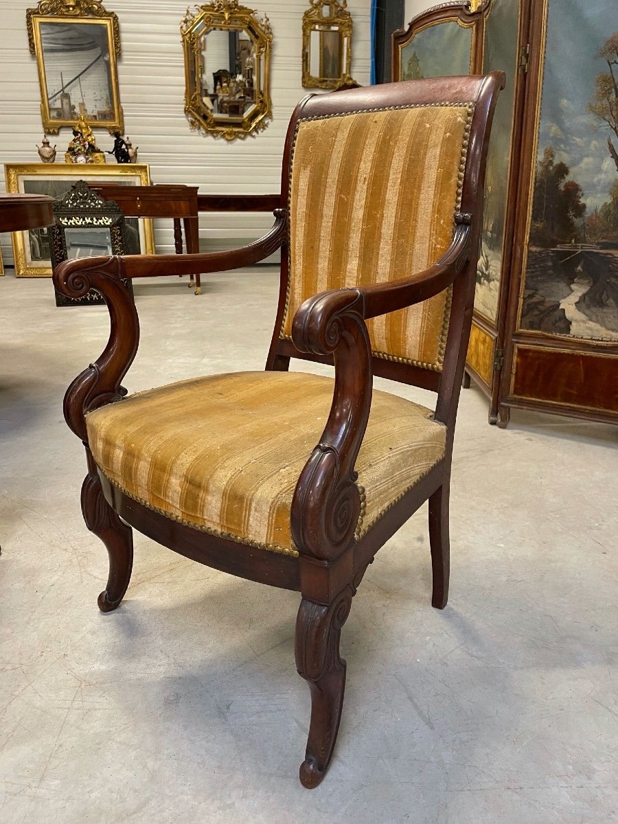 Paire de fauteuils époque Restauration-photo-7