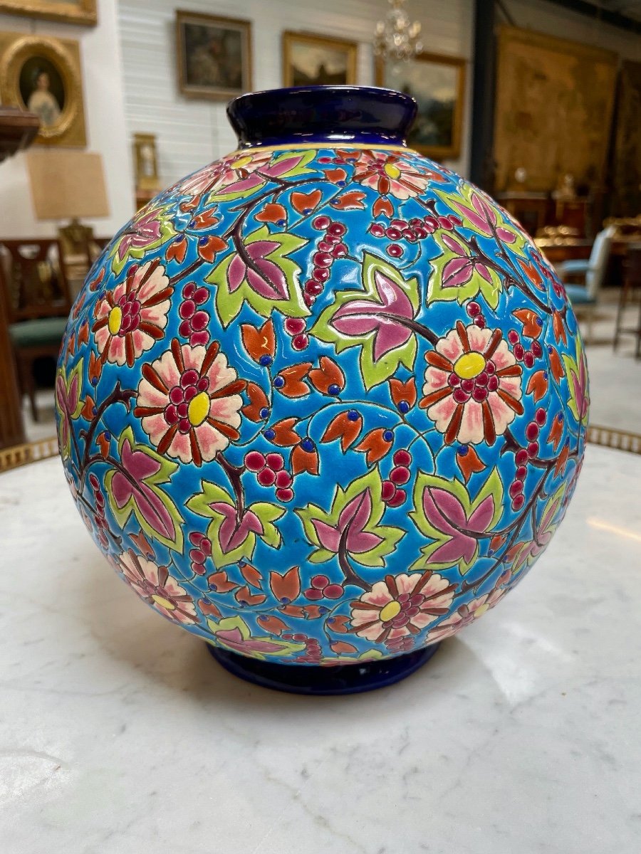 Longwy Enamels: Ball Vase-photo-2