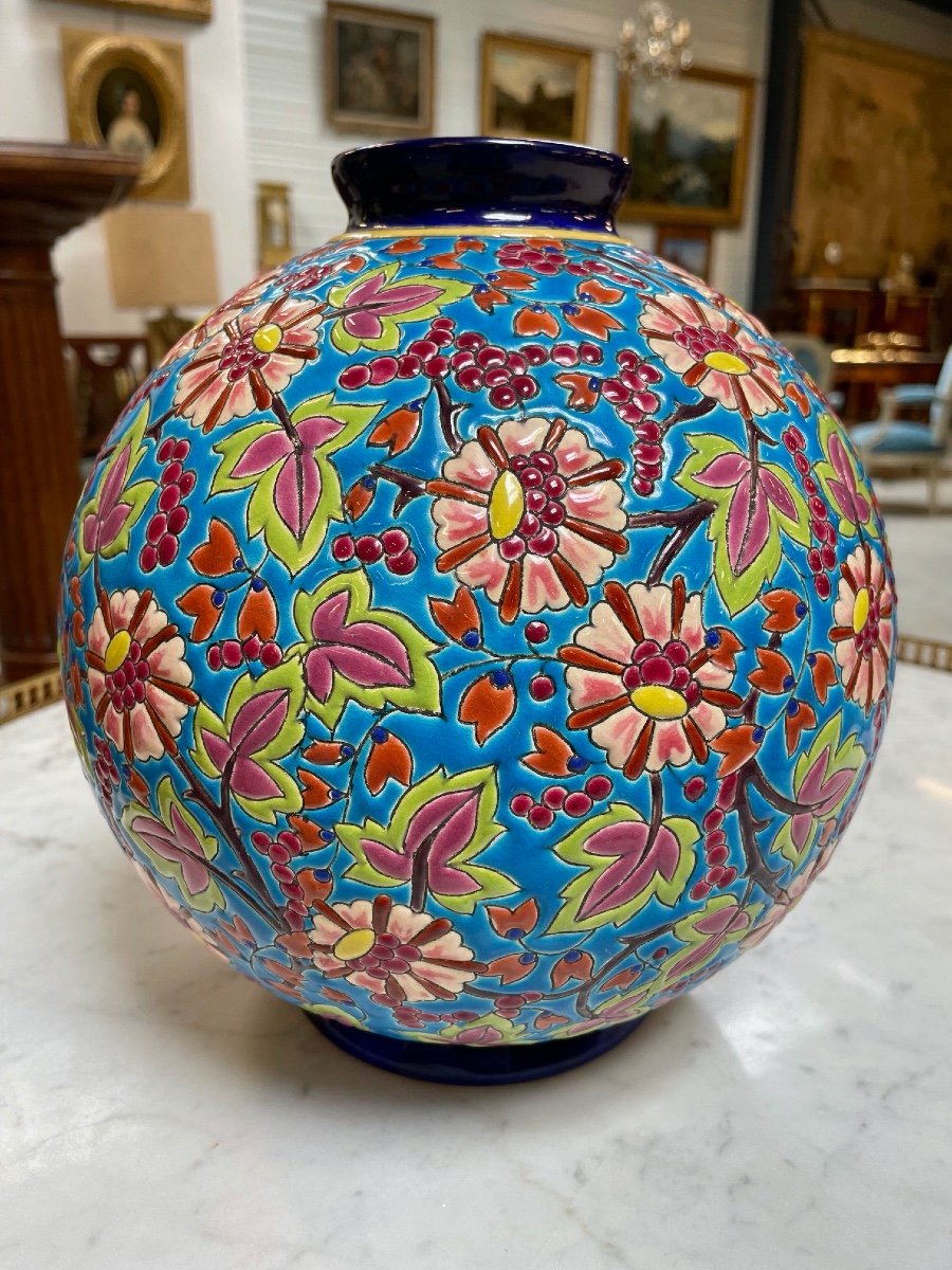 Longwy Enamels: Ball Vase-photo-4