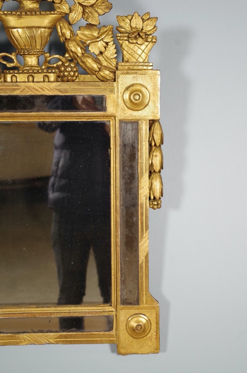 Louis XVI Period Mirror With Glazing Beads-photo-1