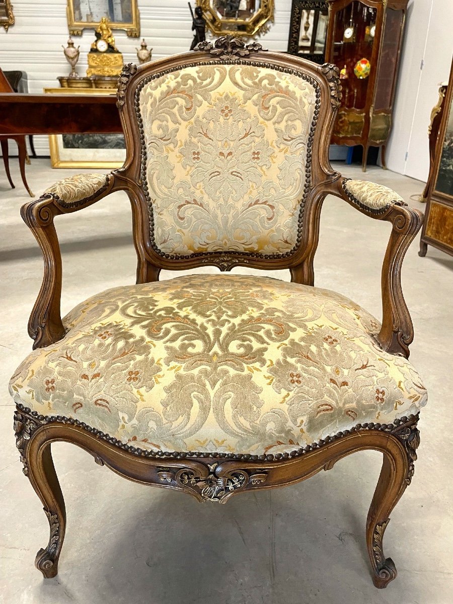 Pair Of Louis XV Style Armchairs-photo-2