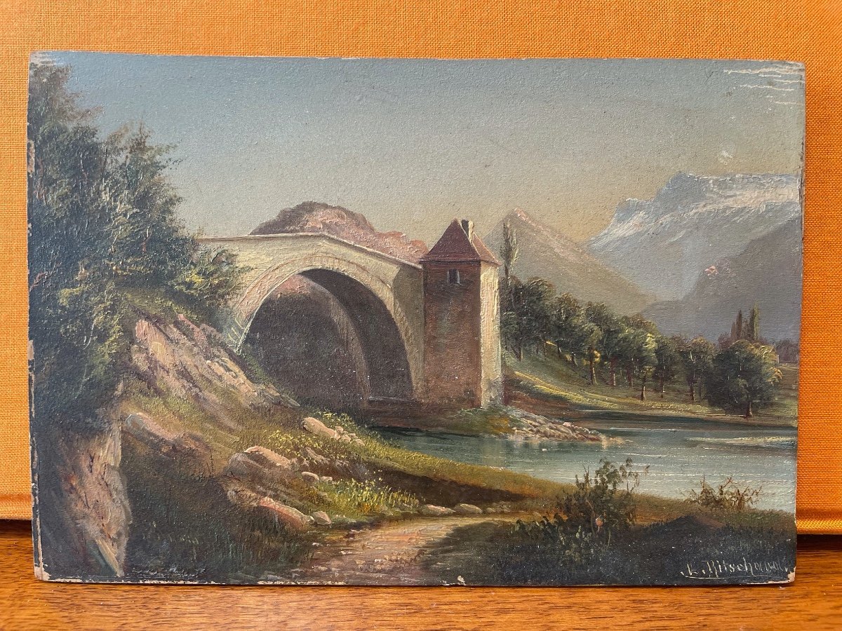 Louis Ritschard - Bridge And River In The Mountains-photo-3