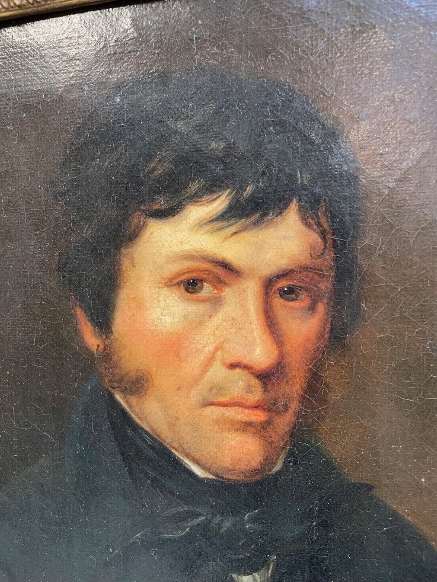 Portrait Of A Man - Oil On Canvas Signed Robert-photo-3