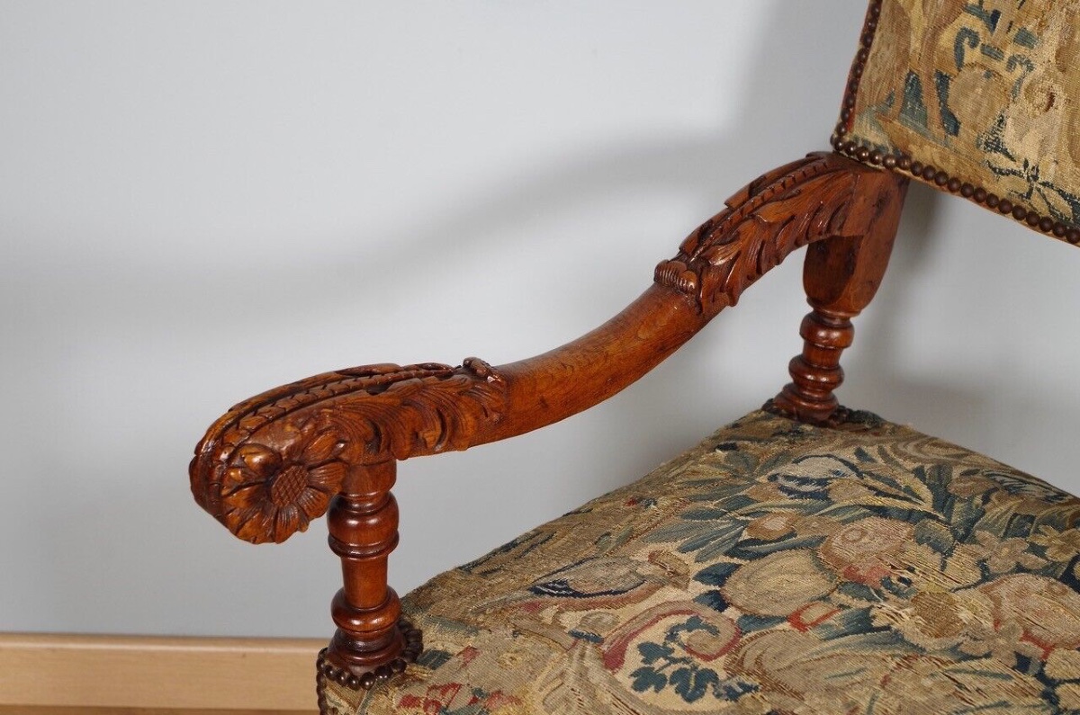 Chaise à bras époque Louis XIII-photo-2