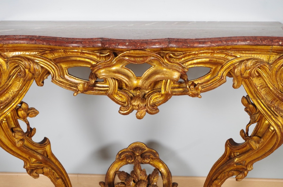 Console dorée époque Louis XV-photo-2