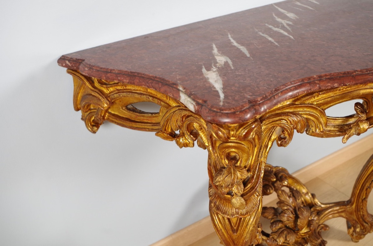 Console dorée époque Louis XV-photo-7