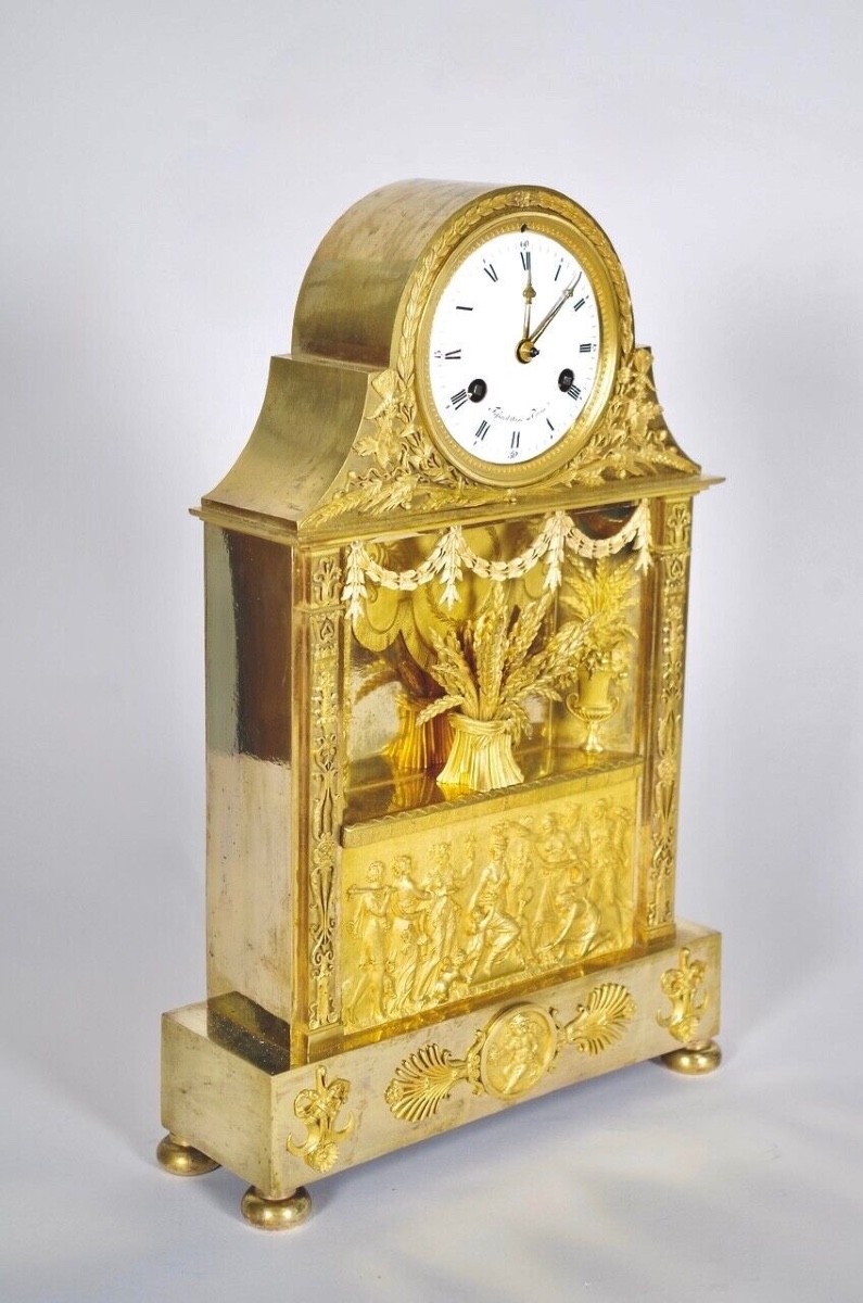 Pendule époque Empire - Le couronnement de Cérès-photo-1