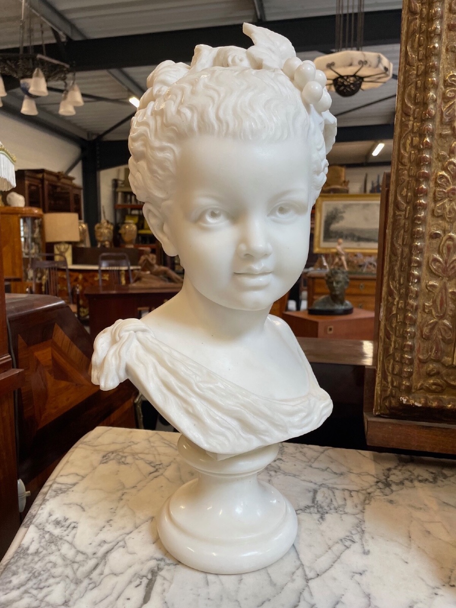 Ag Lanzirotti - Marble Bust Of A Banchante