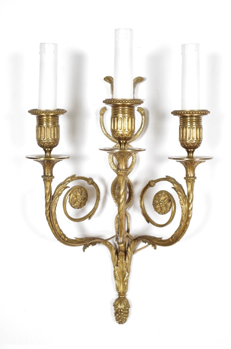 Paire d'appliques style Louis XVI-photo-2