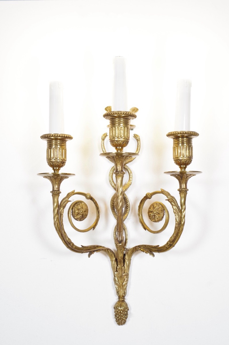 Paire d'appliques style Louis XVI-photo-3