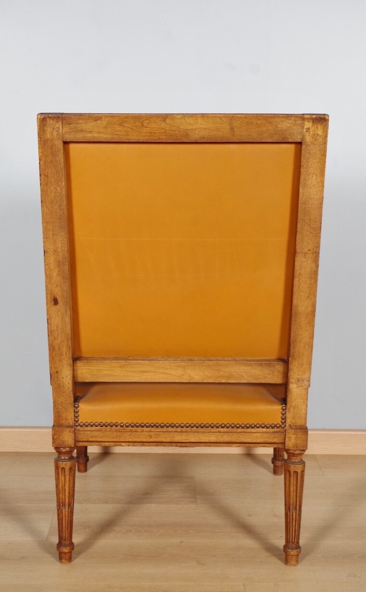 Deux fauteuils et deux chaises style Louis XVI-photo-2