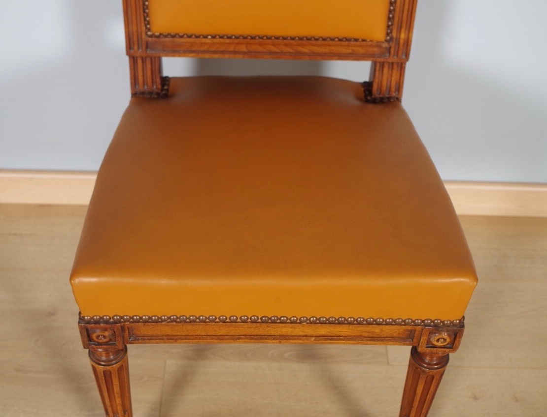 Deux fauteuils et deux chaises style Louis XVI-photo-5