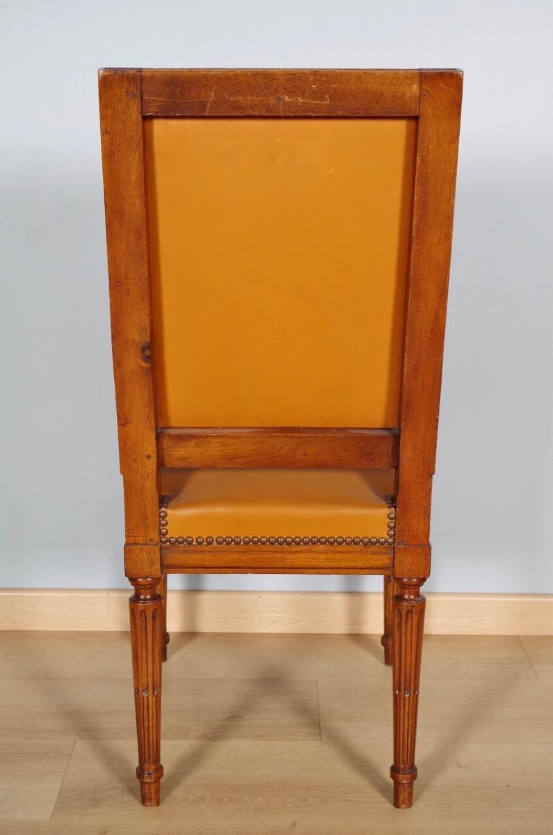 Deux fauteuils et deux chaises style Louis XVI-photo-7