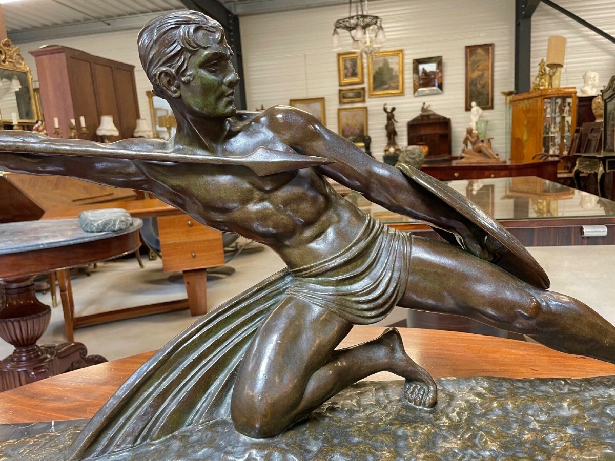 Demetre Chiparus - bronze - Le lanceur de javelot-photo-4
