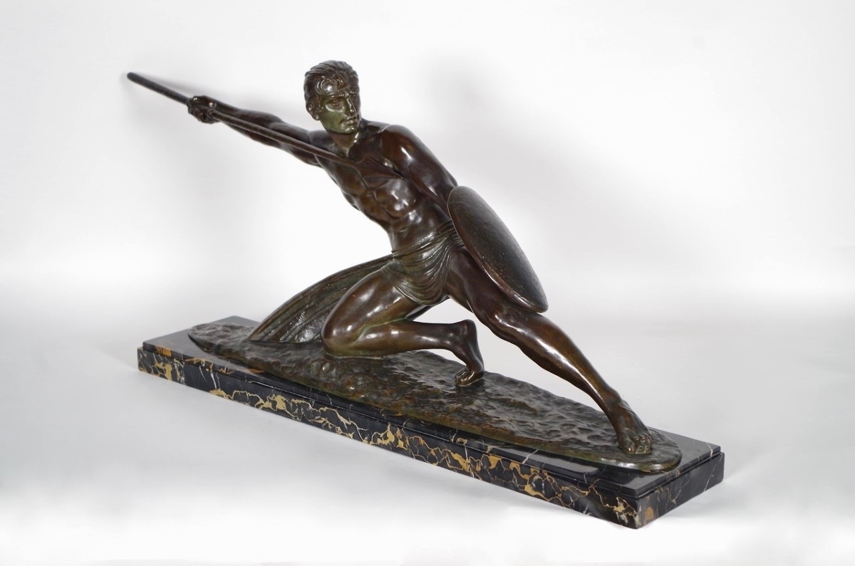 Demetre Chiparus - bronze - Le lanceur de javelot-photo-3